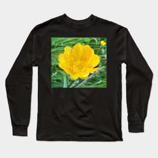 Truthful Yellow ButterCup in the Rain Long Sleeve T-Shirt